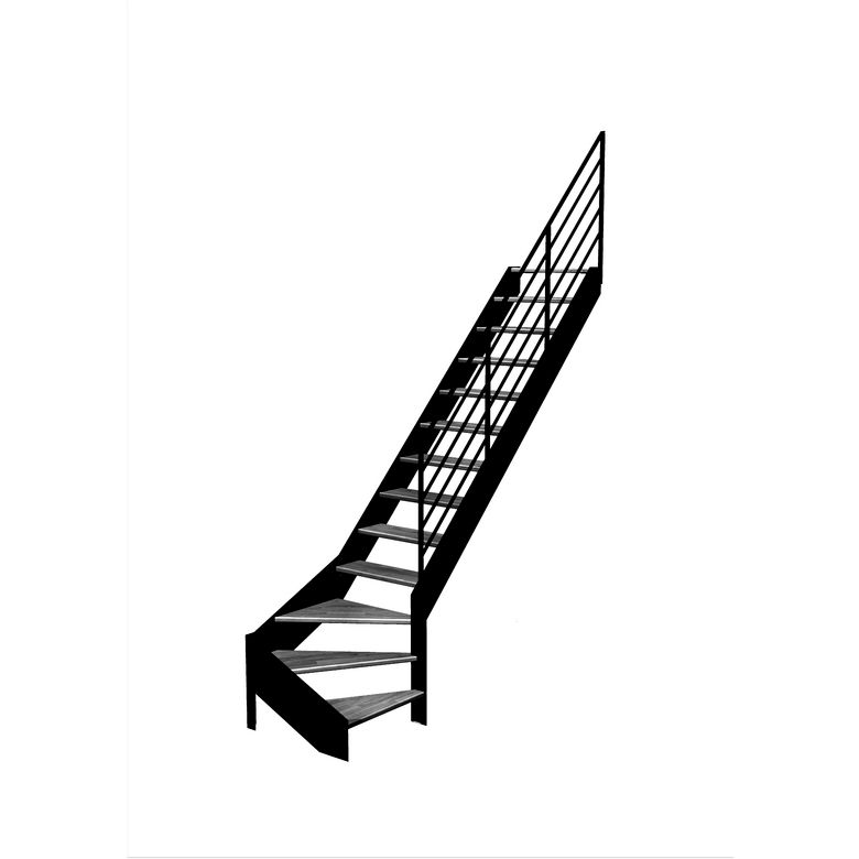 Escalier Estelle quart-tournant bas rampe Fera