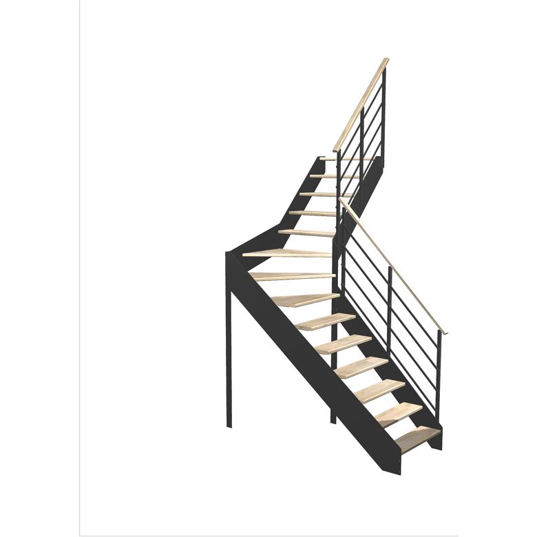 Escalier Estelle quart-tournant intermédiaire rampe Eva