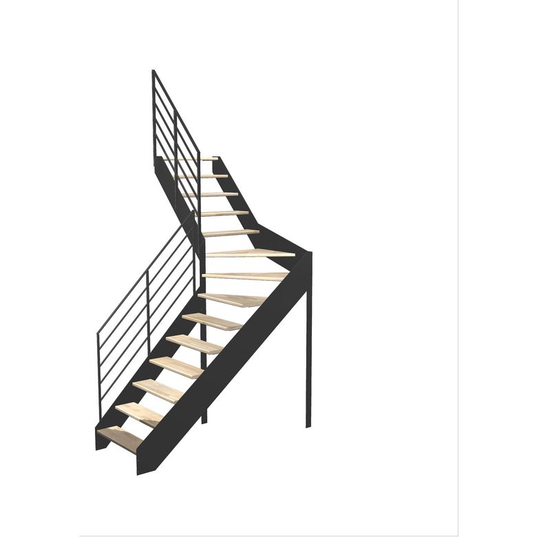 Escalier Estelle quart-tournant intermédiaire rampe Fera