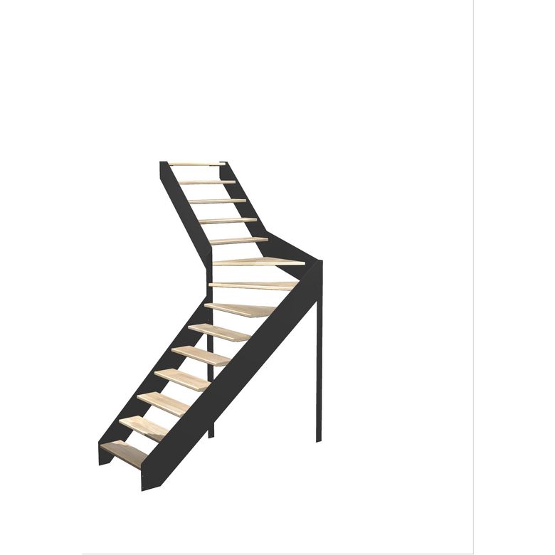 Escalier Estelle quart-tournant intermédiaire sans rampe