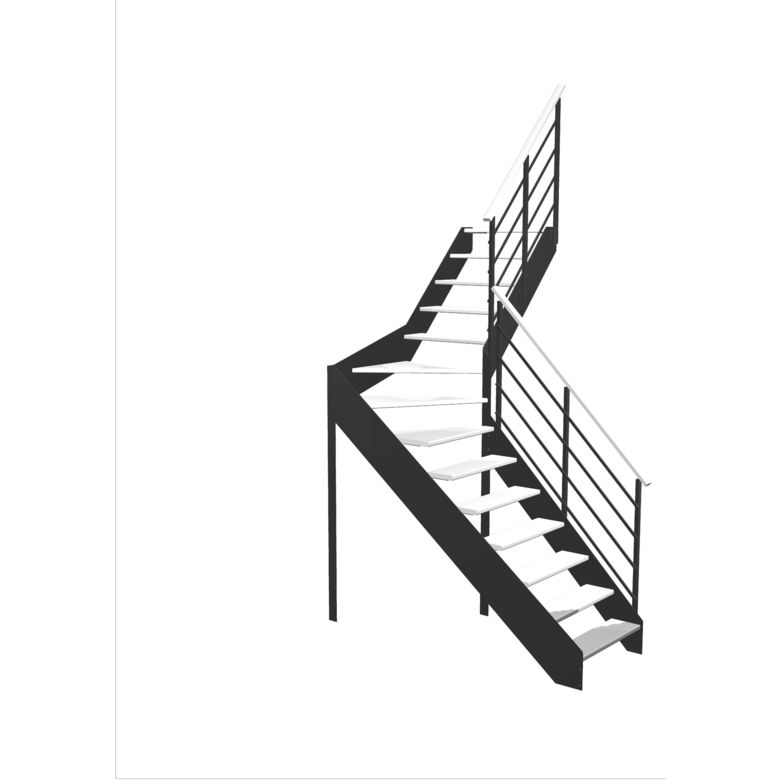 Escalier Estelle quart-tournant intermédiaire rampe Eva