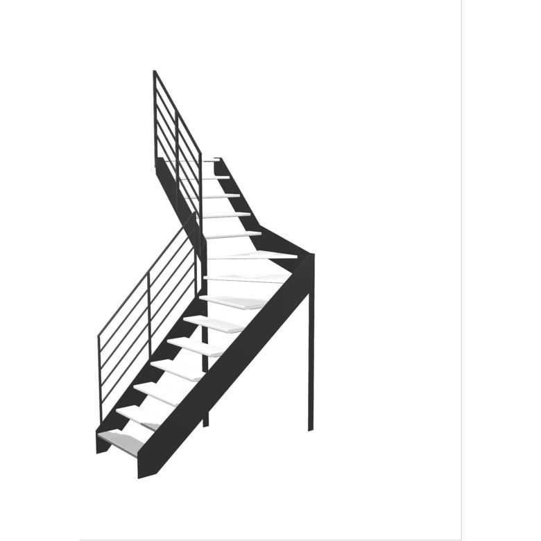 Escalier Estelle quart-tournant intermédiaire rampe Fera