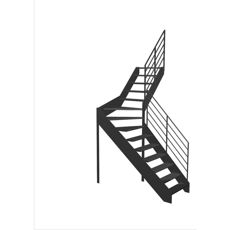 Escalier Estelle quart-tournant intermédiaire rampe Fera