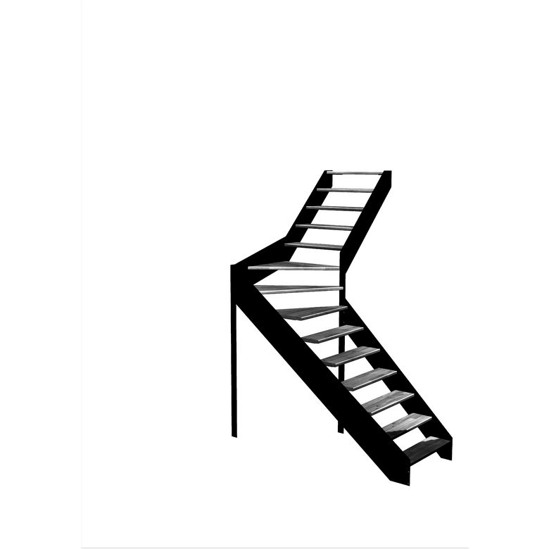 Escalier Estelle quart-tournant intermédiaire sans rampe