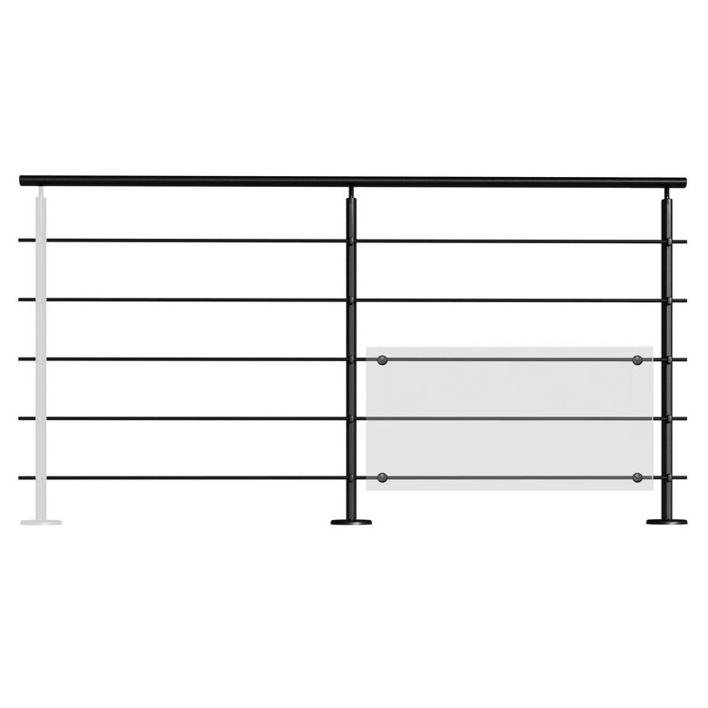 Balustrade Prestio en aluminium - Panneau en verre synthétique  -Lapeyre