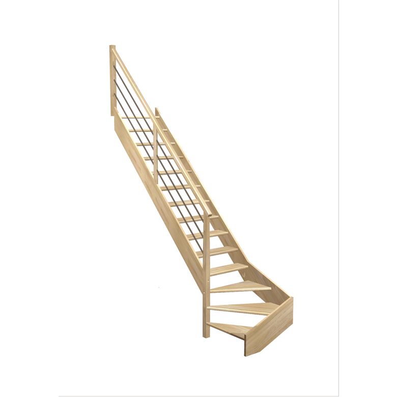 Escalier Aria quart tournant bas rampe Régate tubes acier