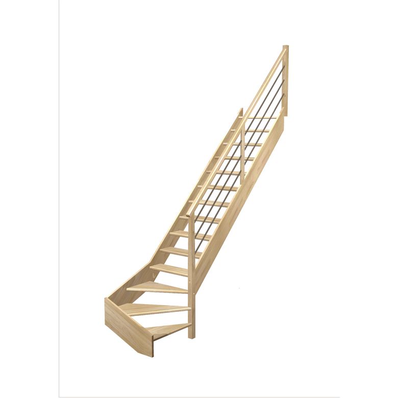 Escalier Aria quart tournant bas rampe Régate tubes acier