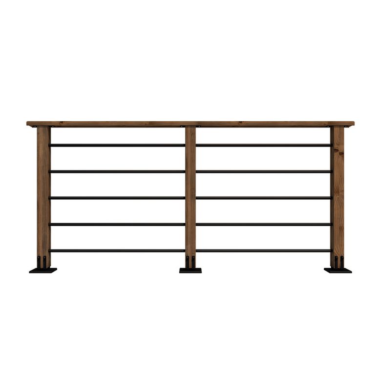 Garde corps SEPIA 5 tubes aluminium noir 1 mètre Main Image