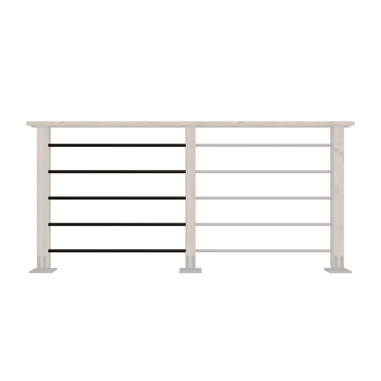 Garde corps SEPIA 5 tubes aluminium noir 1 mètre-Lapeyre