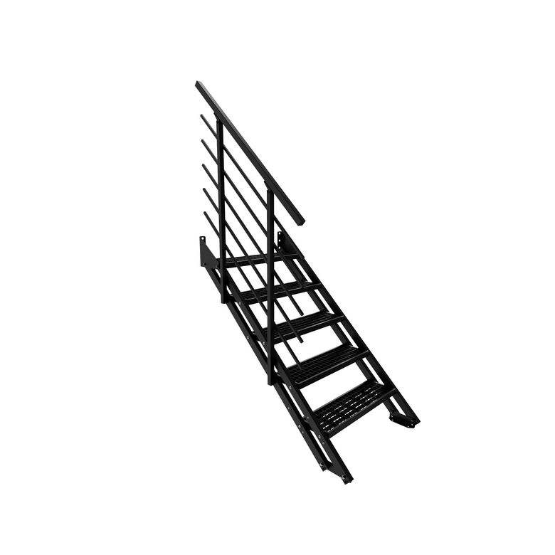 Escalier extérieur NEW YORK 2 droit 4 à 6 marches Métal Caillebotis