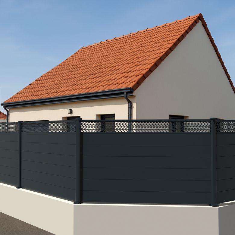 Lame de côture décorative moucharabieh gris anthracite RAL 7016