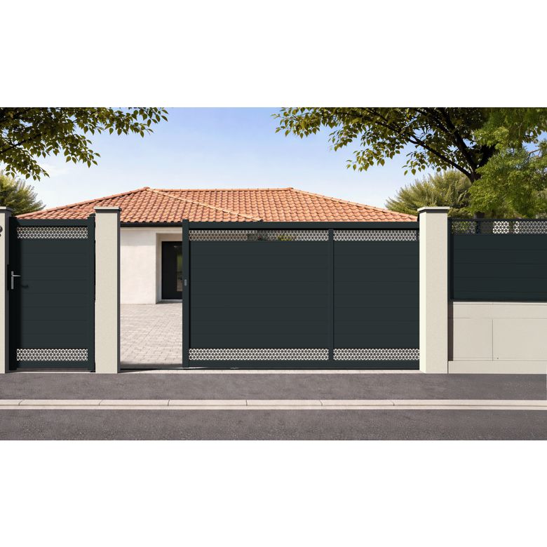 Lame de côture décorative moucharabieh gris anthracite RAL 7016