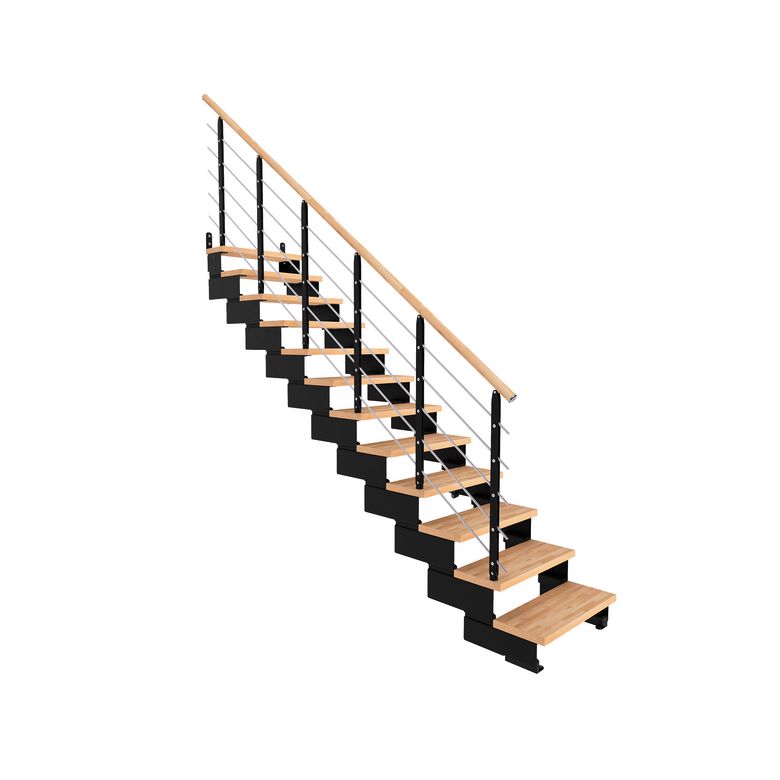 Escalier EZIO droit à rampe hêtre