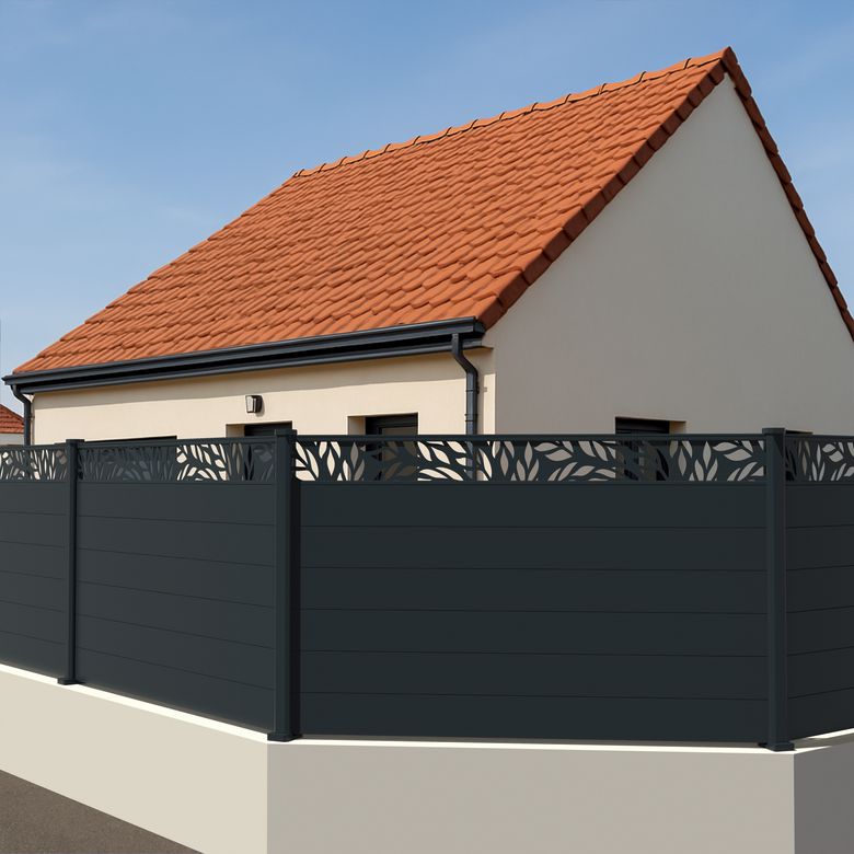 Lame de clôture décorative orge gris anthracite RAL 7016