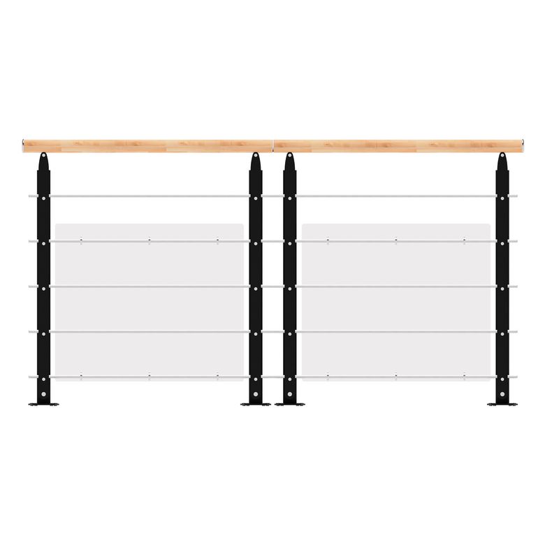 Balustrade EZIO noire en hêtre