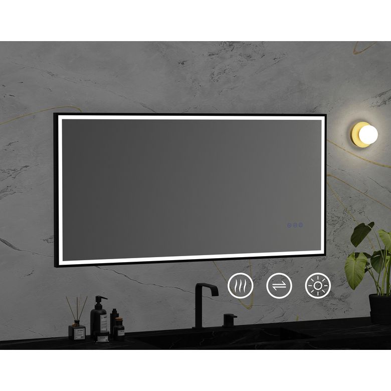 Miroir de salle de bains Métal 2 à led | Lapeyre
