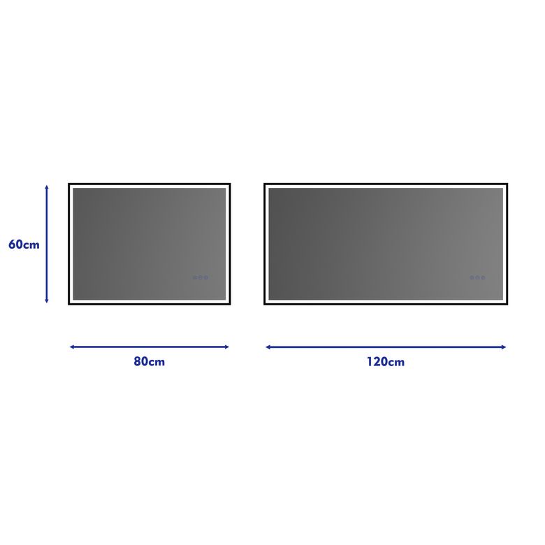 Miroir de salle de bains Métal 2 à led | Lapeyre