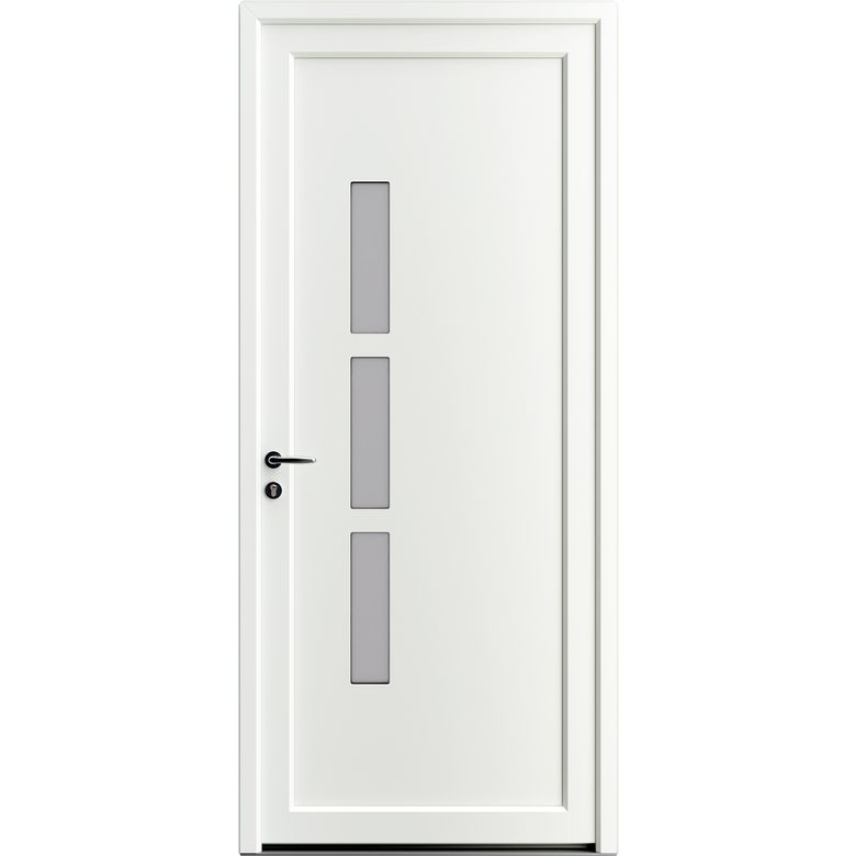 Porte d'entrée ANDELLE PVC Blanc à barillet 215x90 cm