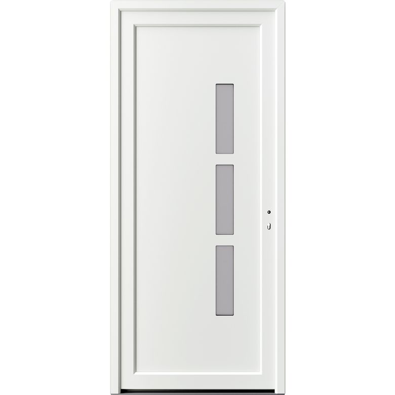 Série limitée Porte d'entrée PVC ANDELLE Blanc sans barillet - H.215 x l.90 G Main Image