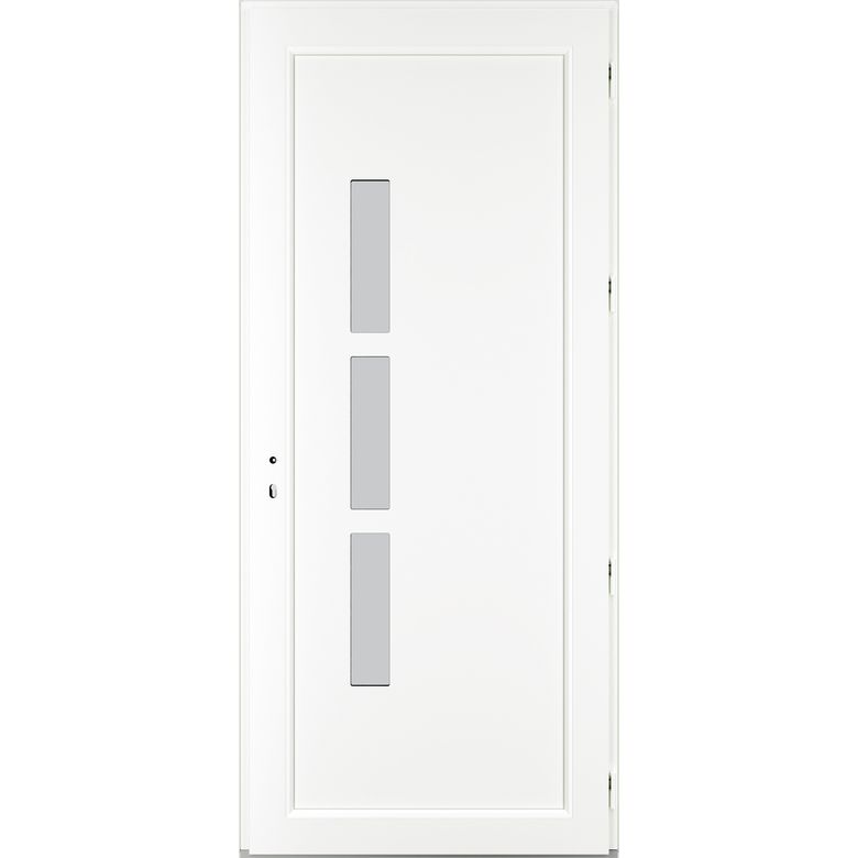 Porte d'entrée ANDELLE PVC Blanc à barillet 215x90 cm