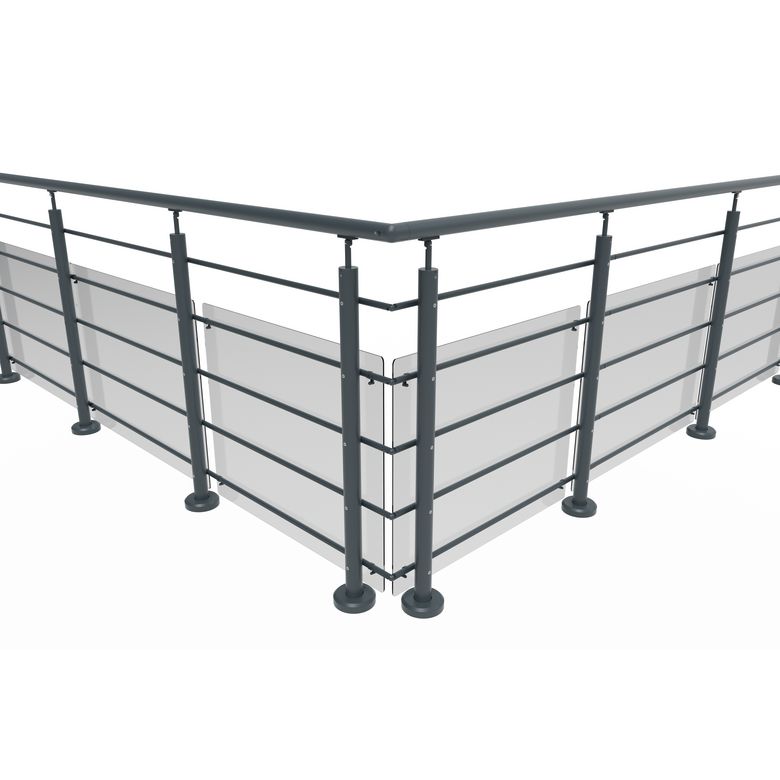 Balustrade Lisséo en aluminium à plat | Lapeyre