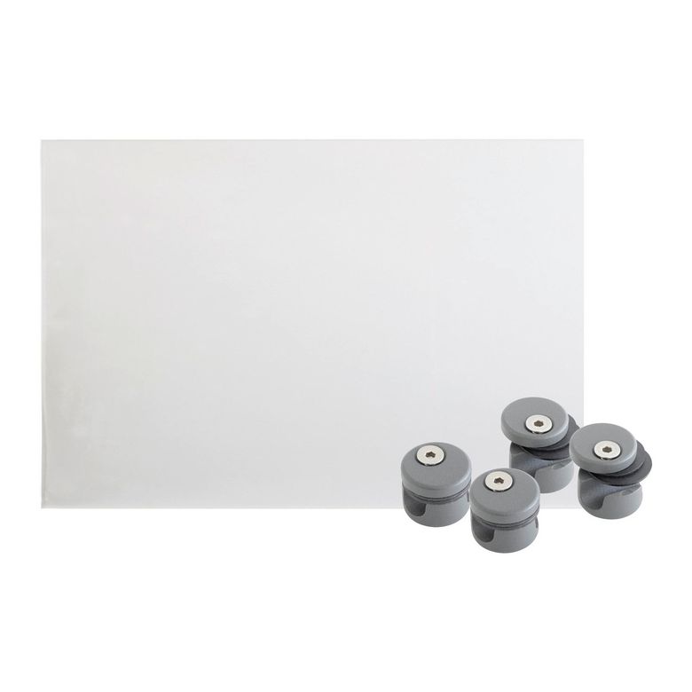 Panneau en verre synthétique fixation pour PRESTIO et UNIVERSO 2 gris clair 9006 Main Image