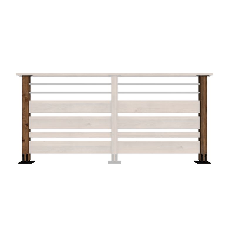 Poteau de finition avec platine et support de main courante SEPIA