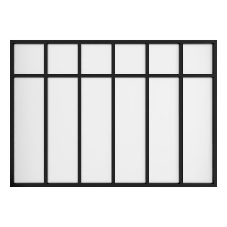 Kit verrière RHEA aluminium 6 vitrages à personnaliser dépoli noir H.1080X1830MM Main Image