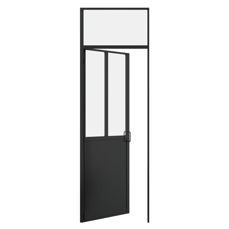 Porte battante avec imposte soudée CREATIVE noir H.249 x l. 80 cm gauche Main Image