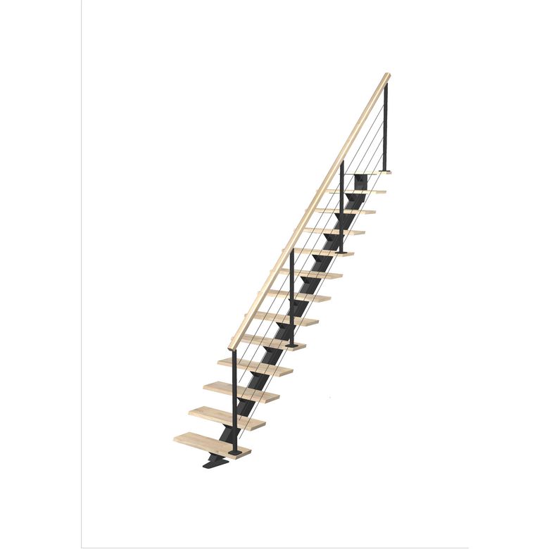 Escalier Elliot droit rampe Cubik câbles