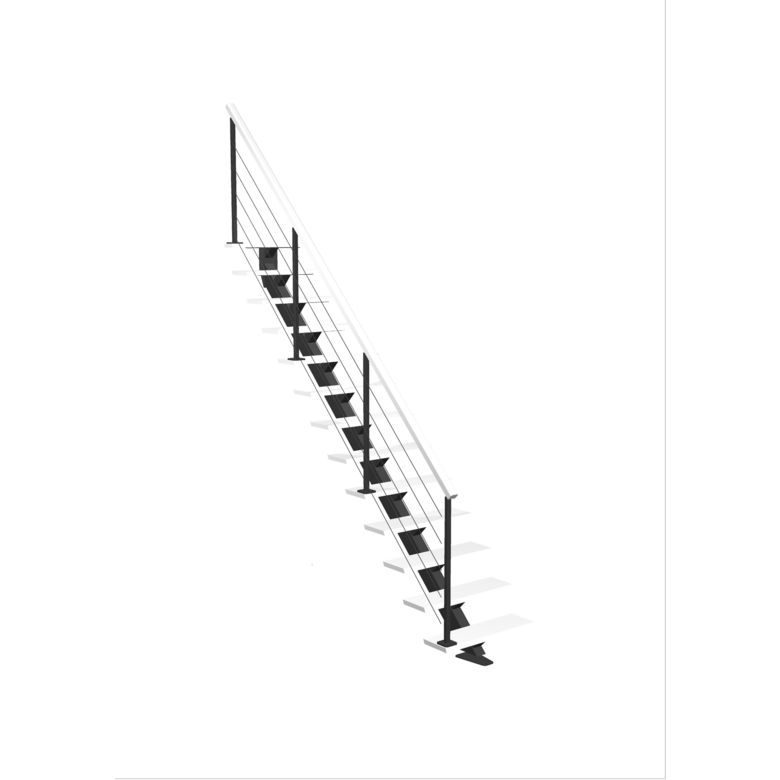 Escalier Elliot droit rampe Cubik câbles