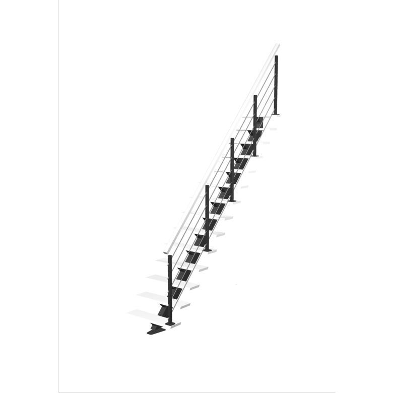Escalier Elliot droit rampe Epure tubes
