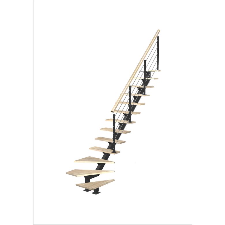 Escalier Elliot 1/4 t. bas chêneLCA H.274 R.280 Droite Main Image