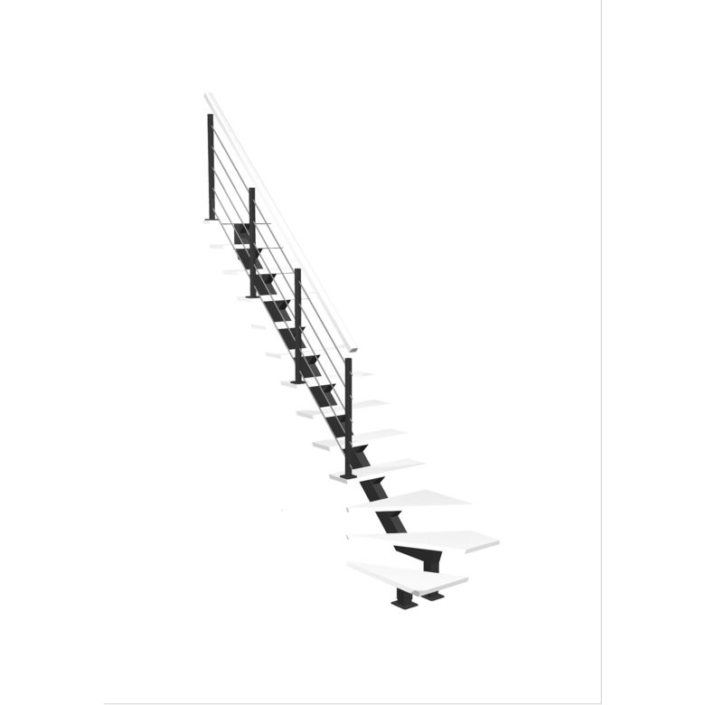 Escalier Elliot quart tournant bas rampe Epure tubes