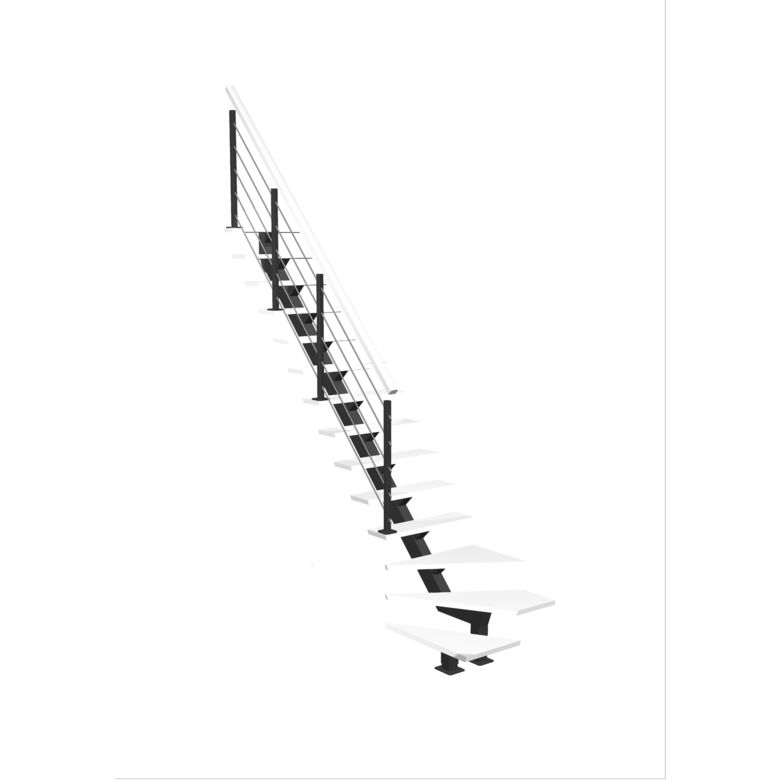 Escalier Elliot quart tournant bas rampe Epure tubes