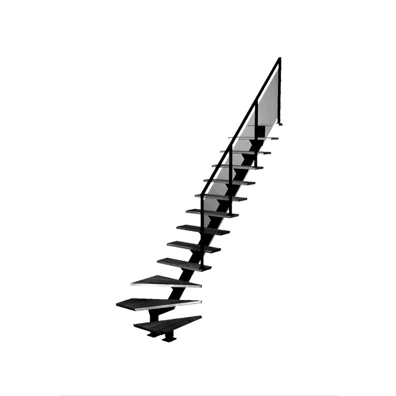 Escalier Elliot quart tournant bas rampe Evence