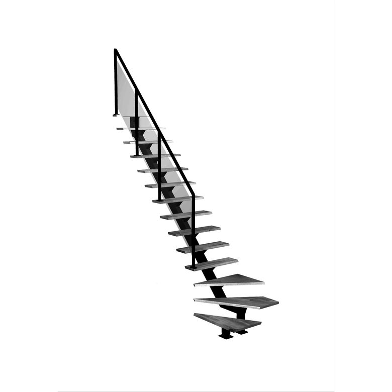 Escalier Elliot quart tournant bas rampe Evence