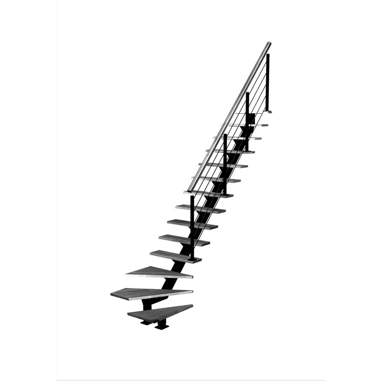 Escalier Elliot quart tournant bas rampe Epure tubes