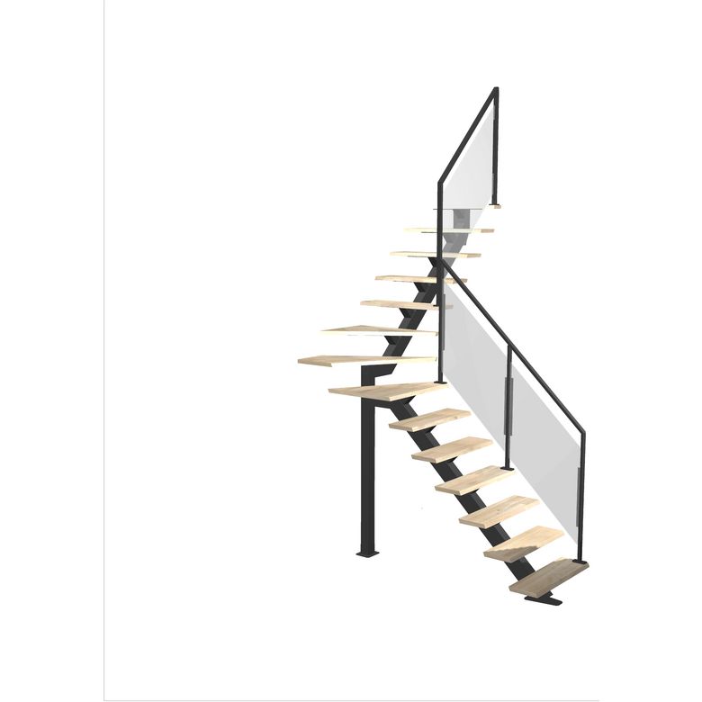 Escalier Elliot quart tournant intermédiaire rampe Evence