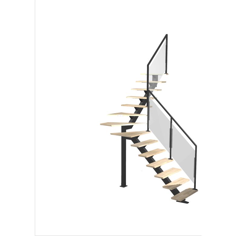 Escalier Elliot quart tournant intermédiaire rampe Evence