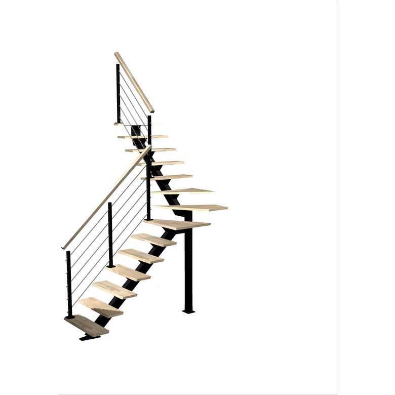Escalier Elliot 1/4 t. inter chêneLCA Moyen H.274 R.176 Gauche Main Image