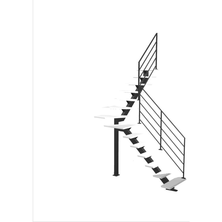 Escalier Elliot quart tournant intermédiaire rampe Fera