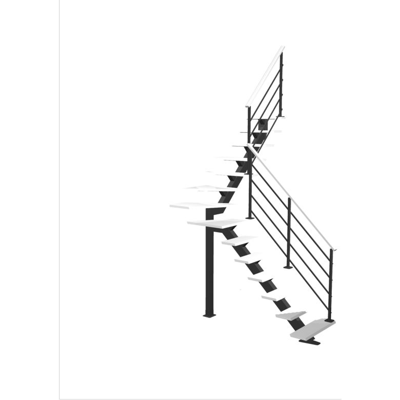 Escalier Elliot quart tournant intermédiaire rampe Eva