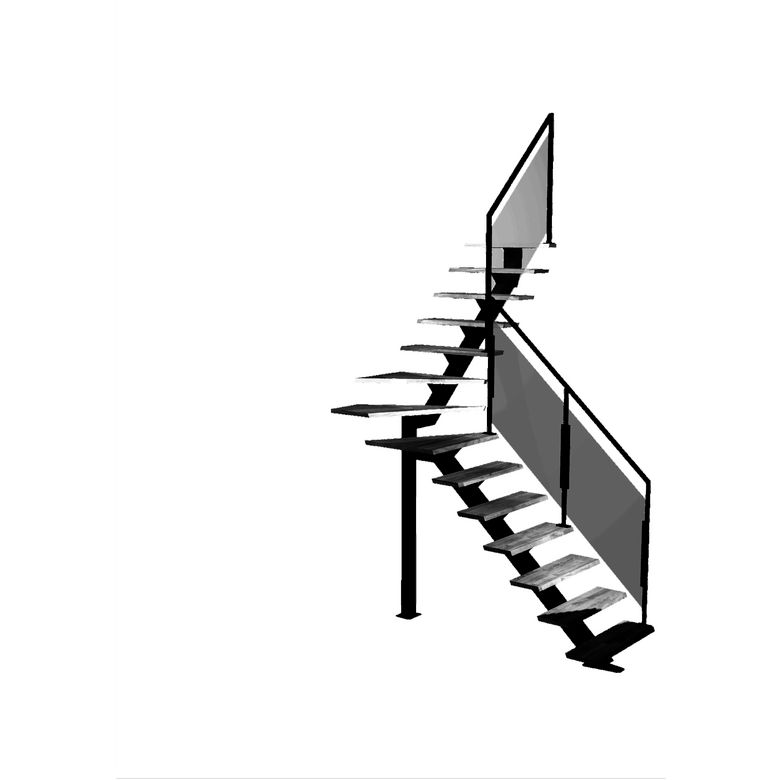 Escalier Elliot quart tournant intermédiaire rampe Evence