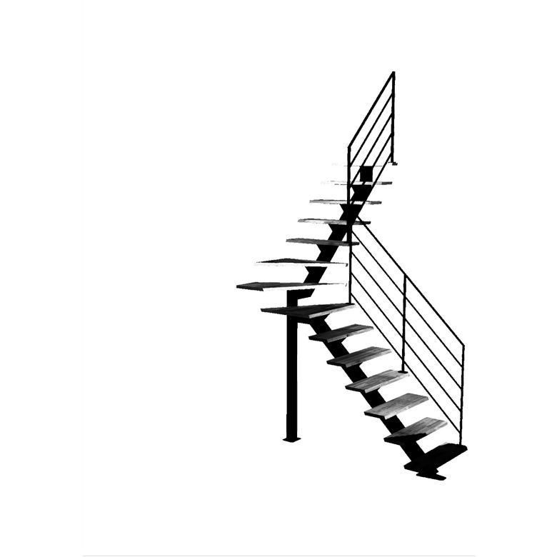 Escalier Elliot quart tournant intermédiaire rampe Fera