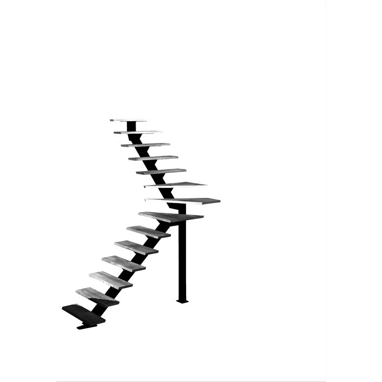 Escalier Elliot quart tournant intermédiaire sans rampe