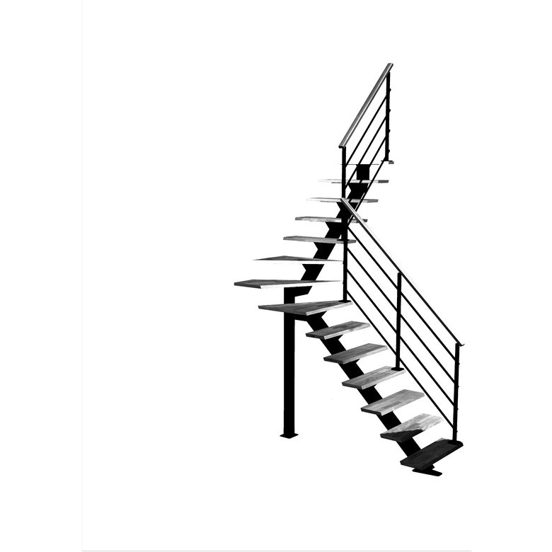 Escalier Elliot quart tournant intermédiaire rampe Eva