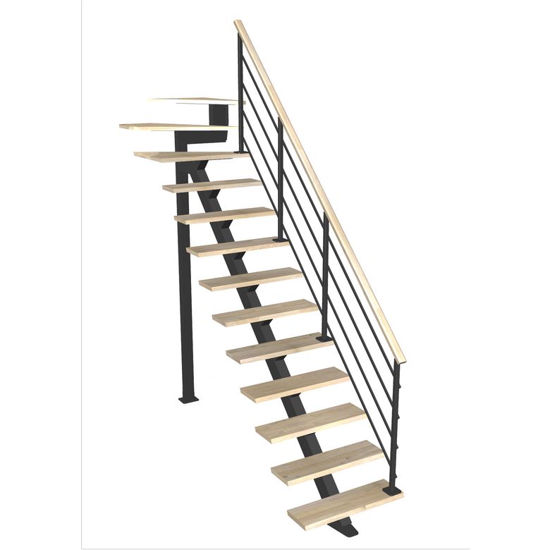 Escalier Elliot 1/4 t. haut chêneLCA Eva  H.274 R.82 Droite Main Image
