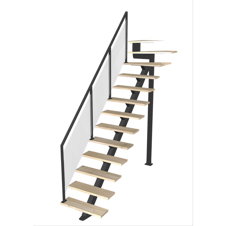 Escalier Elliot quart tournant haut rampe Evence