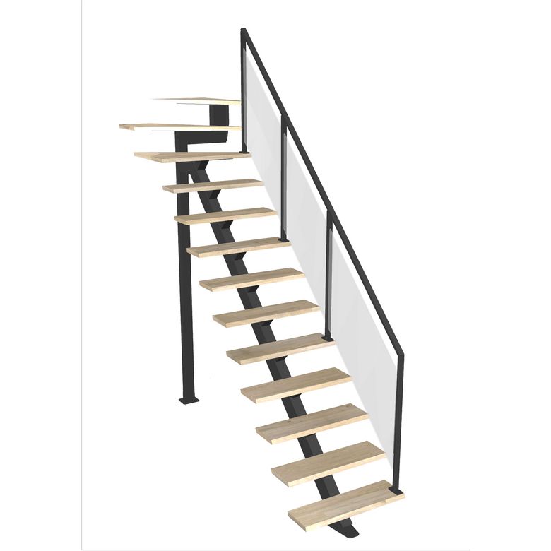 Escalier Elliot 1/4 t. haut chêneLCA Evence  H.274 R.82 Droite Main Image